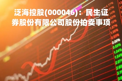 泛海控股(000046)：民生证券股份有限公司股份拍卖事项的进展