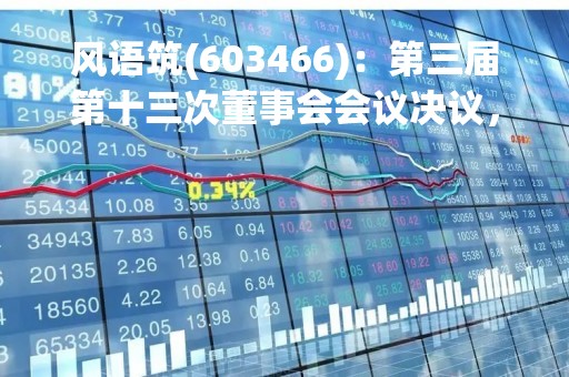 风语筑(603466)：第三届第十三次董事会会议决议，审议《关于注销回购专用证券账户库存股的议案》等多项议案