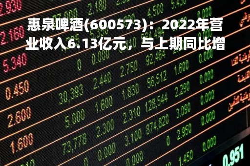 惠泉啤酒(600573)：2022年营业收入6.13亿元，与上期同比增加5.39%