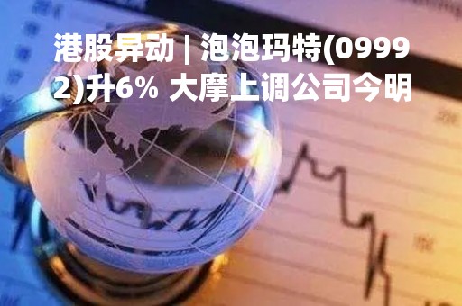 港股异动 | 泡泡玛特(09992)升6% 大摩上调公司今明两年盈利预测 广发看好23年收入端修复强确定性