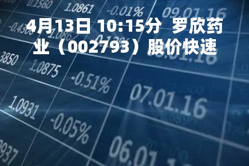 4月13日 10:15分  罗欣药业（002793）股价快速拉升