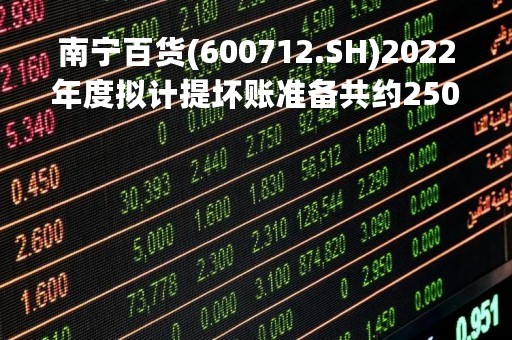 南宁百货(600712.SH)2022年度拟计提坏账准备共约2500万元