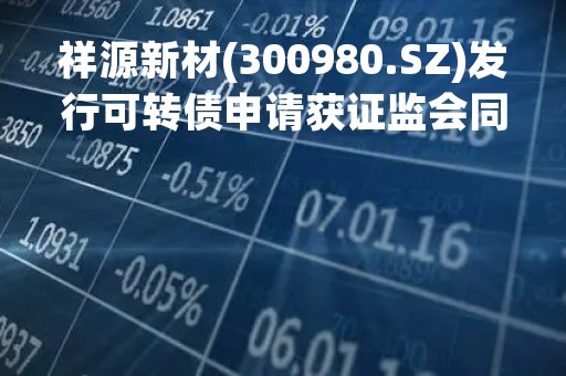祥源新材(300980.SZ)发行可转债申请获证监会同意注册批复