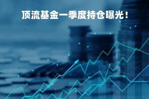 顶流基金一季度持仓曝光！
