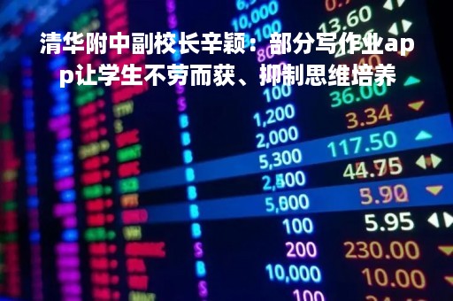 清华附中副校长辛颖：部分写作业app让学生不劳而获、抑制思维培养