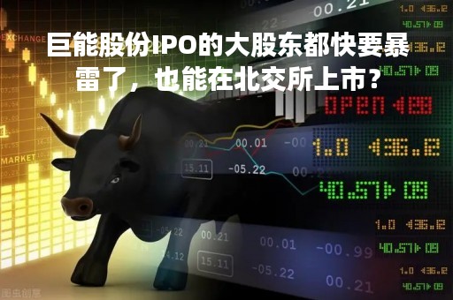 巨能股份IPO的大股东都快要暴雷了，也能在北交所上市？