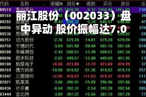 丽江股份（002033）盘中异动 股价振幅达7.09%  上涨7%（04-13）