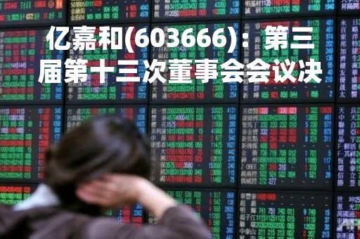 亿嘉和(603666)：第三届第十三次董事会会议决议，审议《关于投资建设扬州智能制造中心项目的议案》