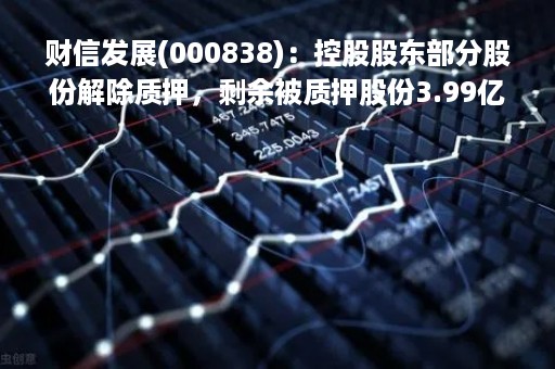 财信发展(000838)：控股股东部分股份解除质押，剩余被质押股份3.99亿股