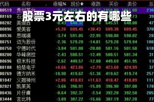 股票3元左右的有哪些「3元一下股票」