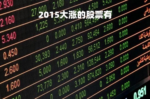2015大涨的股票有「2015涨幅最大股票有哪些」
