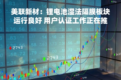 美联新材:锂电池湿法隔膜板块运行良好 用户认证工作正在推进 美联新材:锂电池湿法隔膜板块运行良好 用户认证工作正在推进