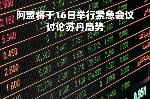 阿盟将于16日举行紧急会议讨论苏丹局势
