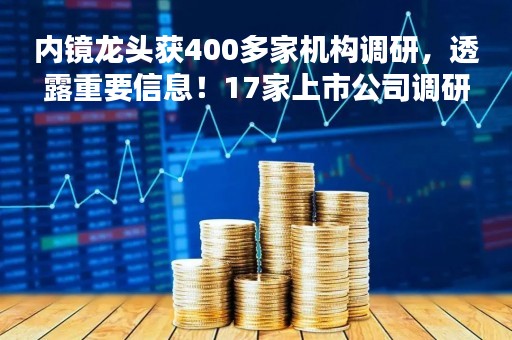 内镜龙头获400多家机构调研,透露重要信息!17家上市公司调研热度高,4家全年净利润翻倍