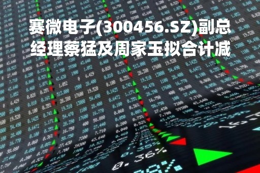 赛微电子(300456.SZ)副总经理蔡猛及周家玉拟合计减持不超25.49万股公司股份 赛微电子(300456.SZ)副总经理蔡猛及周家玉拟合计减持不超25.49万股公司股份