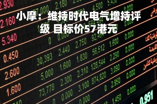 小摩:维持时代电气增持评级 目标价57港元 小摩:维持时代电气增持评级 目标价57港元