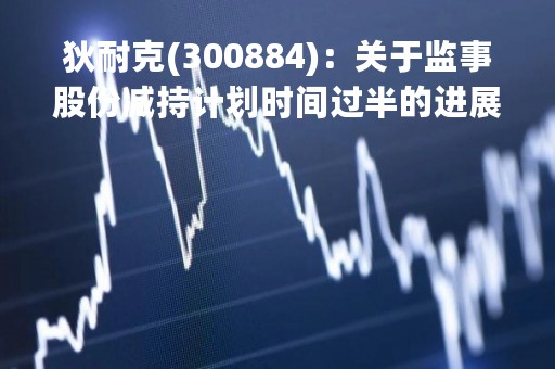 狄耐克(300884)：关于监事股份减持计划时间过半的进展公告