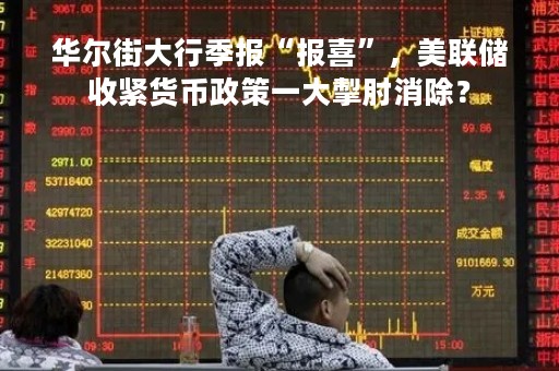 华尔街大行季报“报喜”,美联储收紧货币政策一大掣肘消除? 华尔街大行季报“报喜”,美联储收紧货币政策一大掣肘消除?