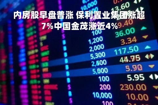 内房股早盘普涨 保利置业集团涨超7%中国金茂涨近4%