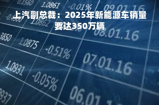 上汽副总裁：2025年新能源车销量要达350万辆