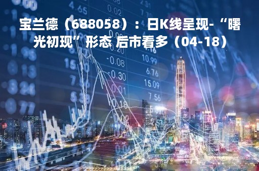 宝兰德（688058）：日K线呈现-“曙光初现”形态 后市看多（04-18）