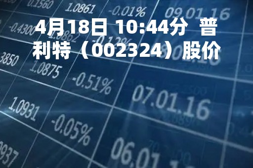 4月18日 10:44分  普利特（002324）股价快速拉升
