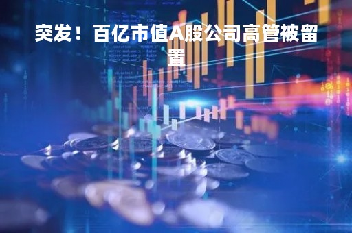 突发！百亿市值A股公司高管被留置