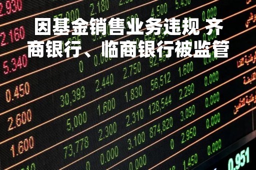 因基金销售业务违规 齐商银行、临商银行被监管责令改正