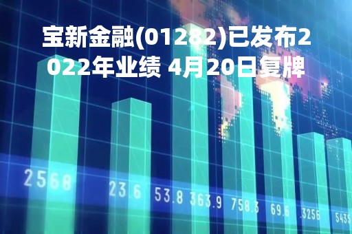 宝新金融(01282)已发布2022年业绩 4月20日复牌