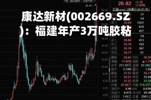 康达新材(002669.SZ)：福建年产3万吨胶粘剂新材料系列产品项目已进入设备安装调试阶段