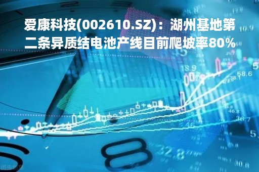 爱康科技(002610.SZ)：湖州基地第二条异质结电池产线目前爬坡率80%以上
