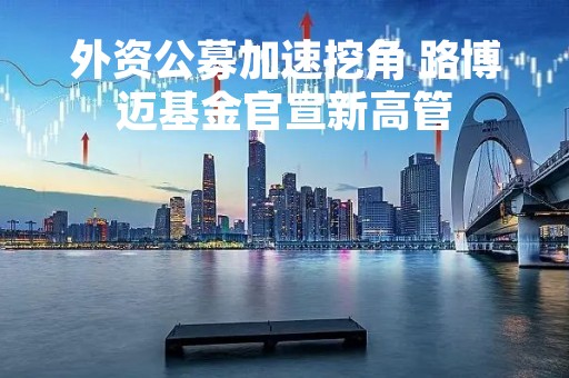 外资公募加速挖角 路博迈基金官宣新高管