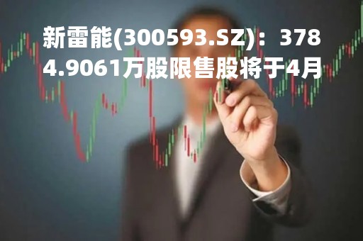 新雷能(300593.SZ)：3784.9061万股限售股将于4月26日解禁