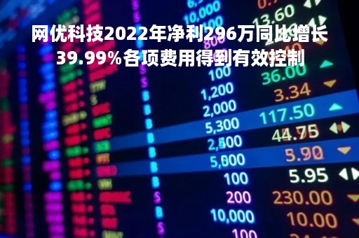 网优科技2022年净利296万同比增长39.99%各项费用得到有效控制