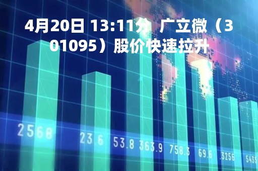 4月20日 13:11分  广立微（301095）股价快速拉升