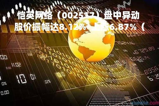恺英网络（002517）盘中异动 股价振幅达8.12%  上涨6.87%（04-20）