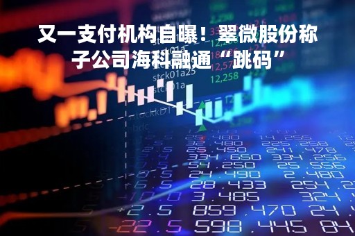 又一支付机构自曝！翠微股份称子公司海科融通“跳码”