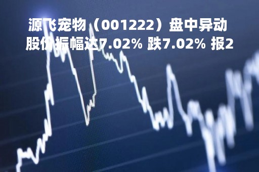 源飞宠物（001222）盘中异动 股价振幅达7.02% 跌7.02% 报22.65元（04-21）