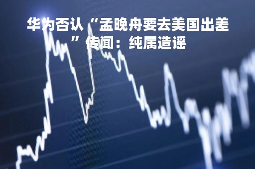华为否认“孟晚舟要去美国出差”传闻：纯属造谣