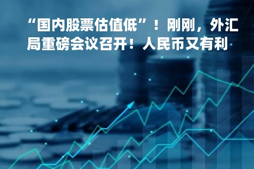 “国内股票估值低”！刚刚，外汇局重磅会议召开！人民币又有利好