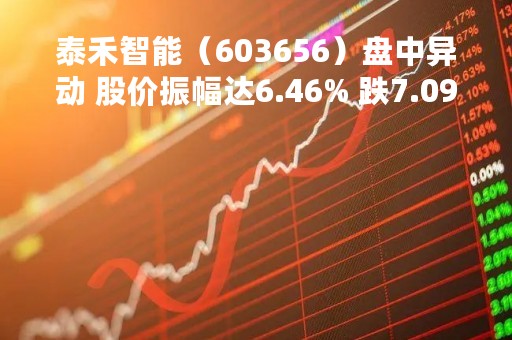 泰禾智能（603656）盘中异动 股价振幅达6.46% 跌7.09% 报13.24元（04-21）