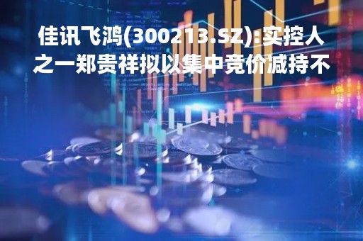 佳讯飞鸿(300213.SZ):实控人之一郑贵祥拟以集中竞价减持不超1.99%公司股份