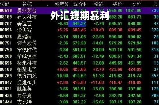 外汇短期暴利「外汇短期暴利的例子」
