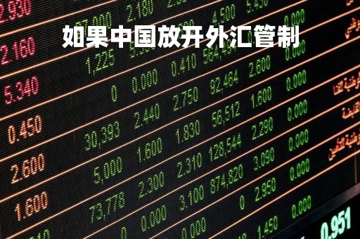 如果中国放开外汇管制「中国放弃外汇」