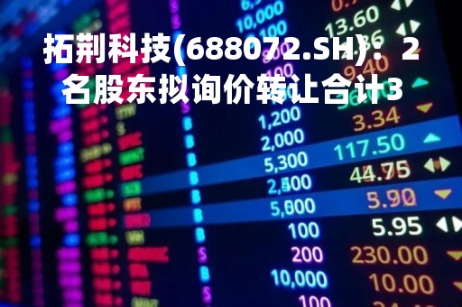 拓荆科技(688072.SH)：2名股东拟询价转让合计3.73%的股份