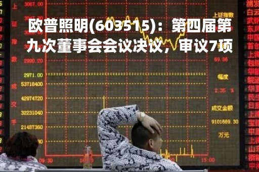 欧普照明(603515)：第四届第九次董事会会议决议，审议7项议案获通过