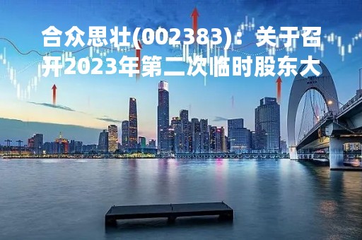 合众思壮(002383)：关于召开2023年第二次临时股东大会，审议关于补选第五届董事会非独立董事的议案