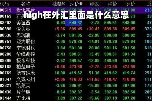 high在外汇里面是什么意思「外汇h1是什么意思」