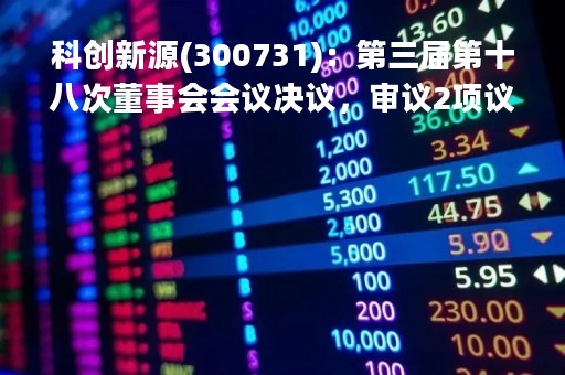 科创新源(300731)：第三届第十八次董事会会议决议，审议2项议案获通过