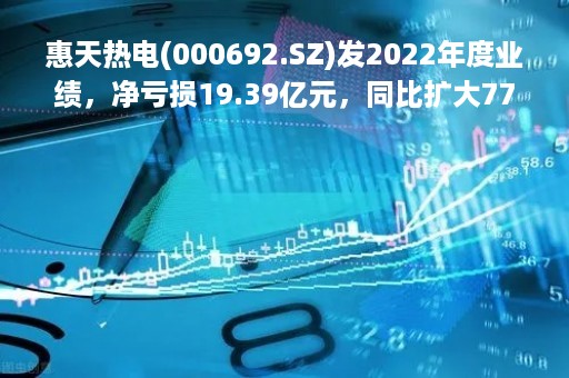 惠天热电(000692.SZ)发2022年度业绩，净亏损19.39亿元，同比扩大777.36%